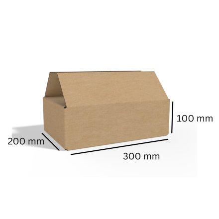 Kartondoboz 300x200x100 - 3 rétegű